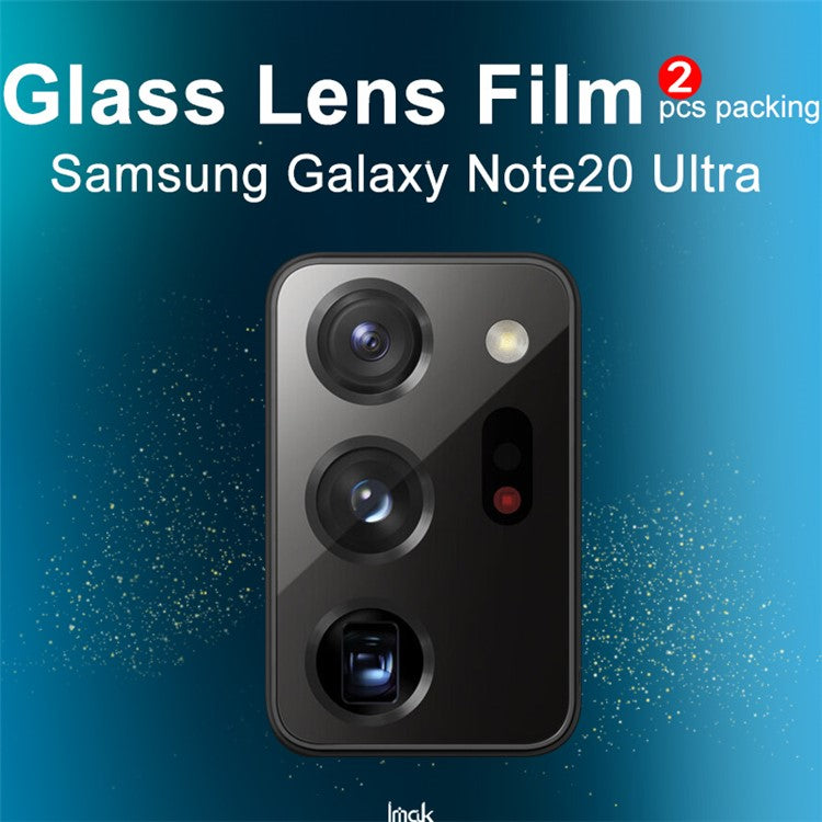 IMAK 2Pcs/Pack Ultra Clear Glass Phone Lens Cover Film for Samsung Galaxy Note20 Ultra 4G/5G