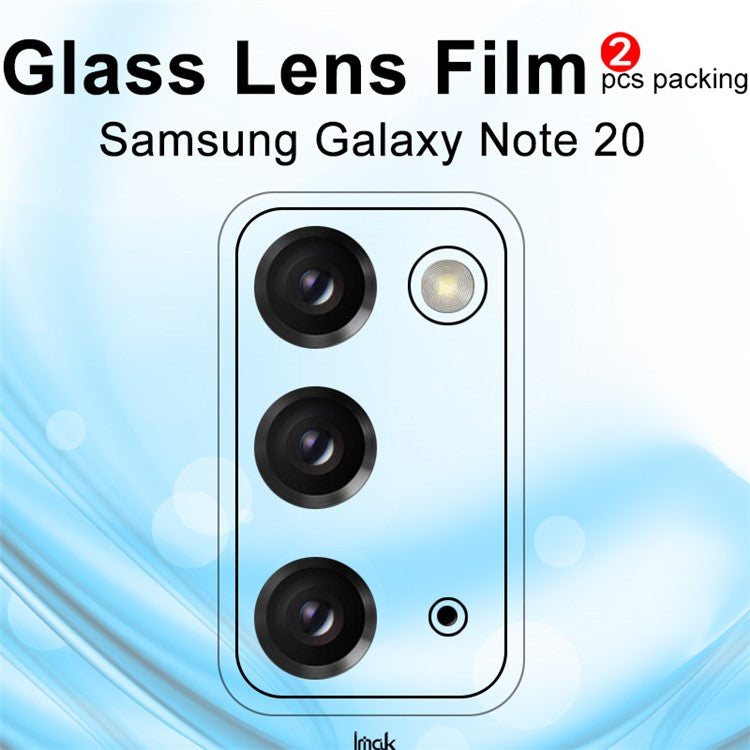 IMAK 2Pcs/Pack Ultra Clear Glass Camera Lens Film for Samsung Galaxy Note20 4G/5G