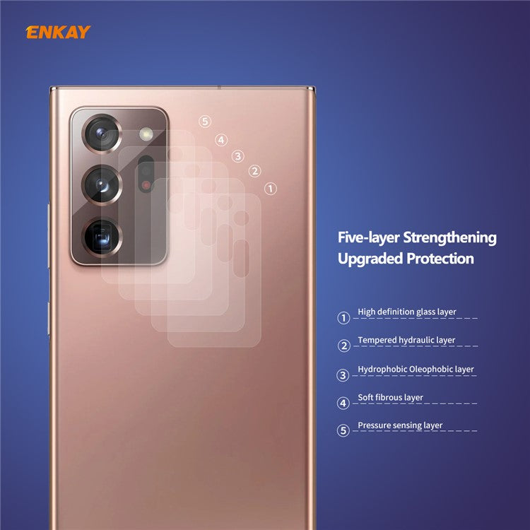 ENKAY HAT PRINCE for Samsung Galaxy Note20 Ultra/20 Ultra 5G [0.2mm 9H 2.15D Arc Edges] Tempered Glass Camera Lens Film