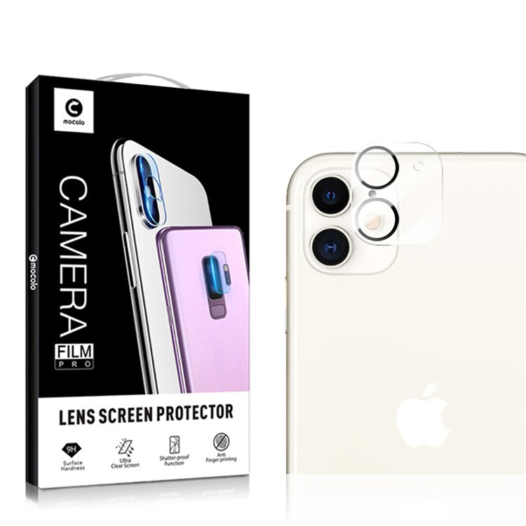 MOCOLO for iPhone 11 6.1 inch Silk Print HD Tempered Glass Camera Lens Protector - Black