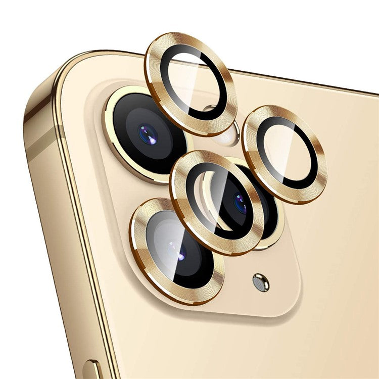 ENKAY HAT PRINCE 3Pcs / Set Aluminium Alloy Frame Back Camera Lens Protector Ultra Clear Tempered Glass Film for iPhone 12 Pro - Gold