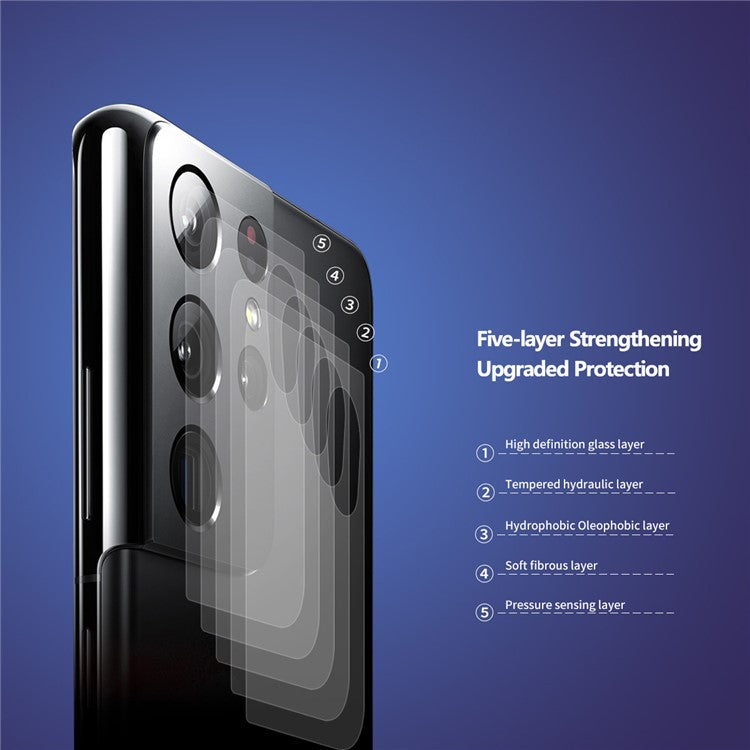 HAT PRINCE HD Camera Lens Film for Samsung Galaxy S21 Ultra 5G 0.2mm 9H 2.15D Arc Edge Tempered Glass Protector