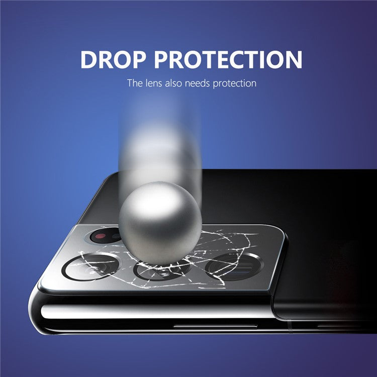 HAT PRINCE HD Camera Lens Film for Samsung Galaxy S21 Ultra 5G 0.2mm 9H 2.15D Arc Edge Tempered Glass Protector