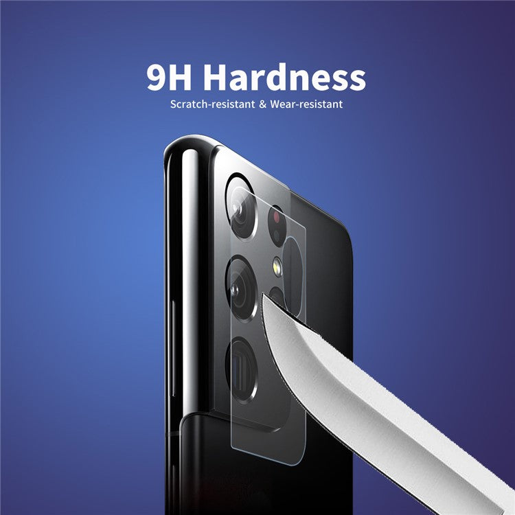 HAT PRINCE HD Camera Lens Film for Samsung Galaxy S21 Ultra 5G 0.2mm 9H 2.15D Arc Edge Tempered Glass Protector