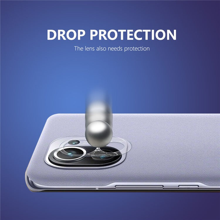 HAT PRINCE Wear-resistant Camera Lens Film for Xiaomi Mi 11 0.2mm 9H 2.15D Arc Edge Tempered Glass Protector