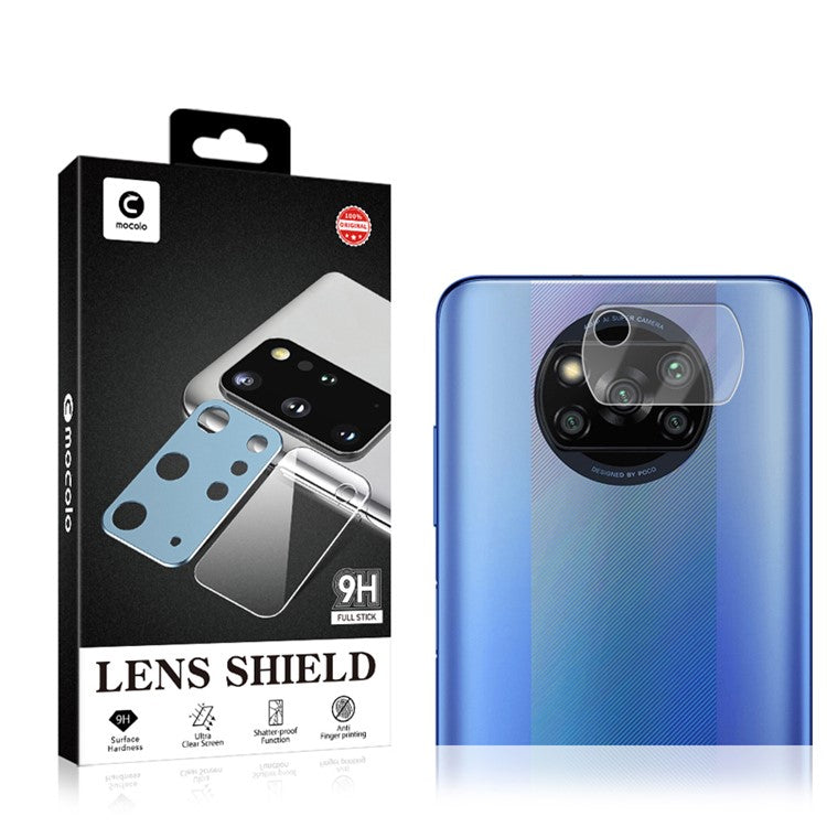 MOCOLO Anti-explosion Ultra Clear Tempered Glass Automatic Nano-adsorption Camera Lens Protector for Xiaomi Poco X3 Pro