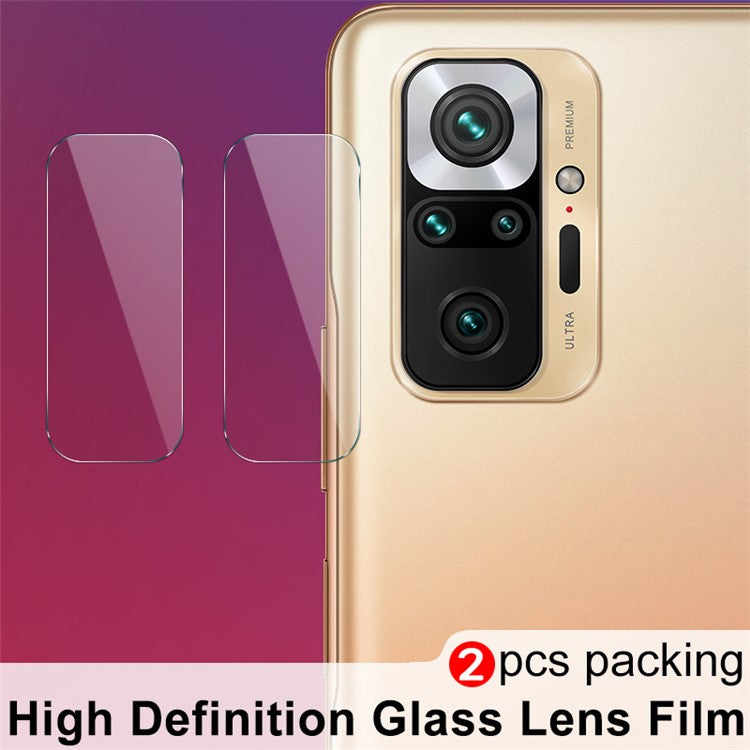 2Pcs/Pack IMAK Full Coverage Ultra Clear Camera Lens Protective Glass Film for Xiaomi Redmi Note 10 Pro 4G (India)/(Global)/Note 10 Pro Max