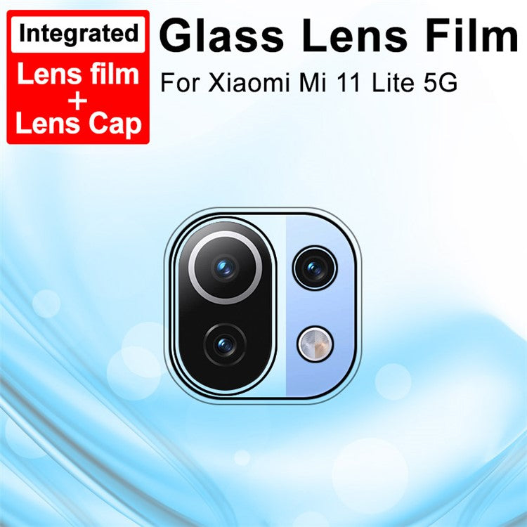 IMAK Anti-Scratch HD Tempered Glass Camera Lens Film + Lens Cap for Xiaomi Mi 11 Lite 5G / 4G / 11 Lite 5G NE