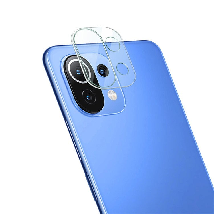 IMAK Anti-Scratch HD Tempered Glass Camera Lens Film + Lens Cap for Xiaomi Mi 11 Lite 5G / 4G / 11 Lite 5G NE