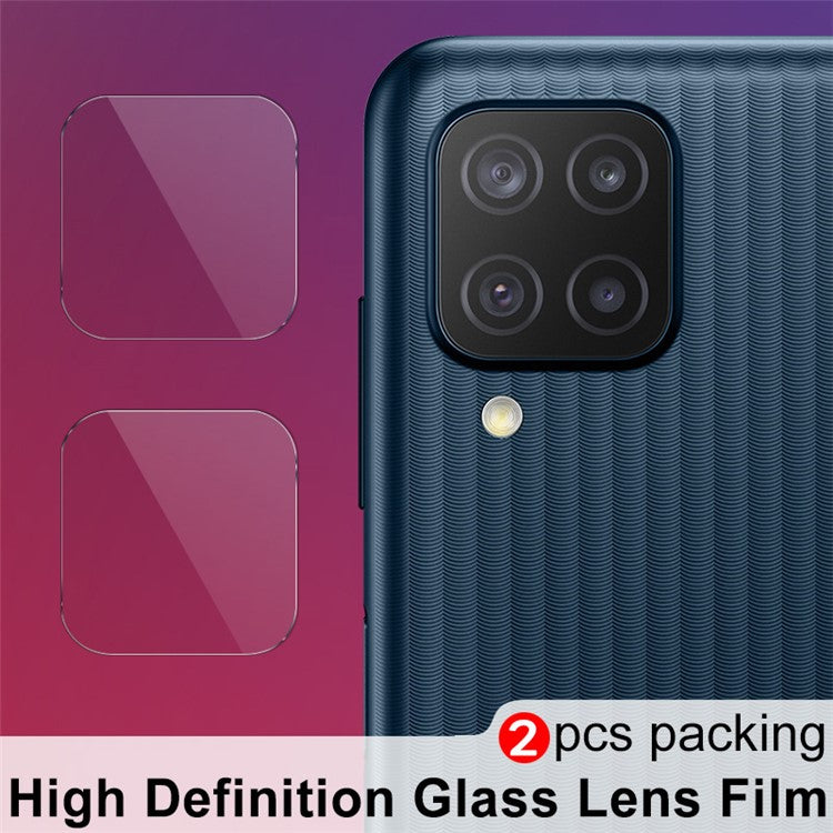 2Pcs/Pack IMAK Full Coverage Camera Lens High Transparency Protective Glass Film for Samsung Galaxy M12/F12