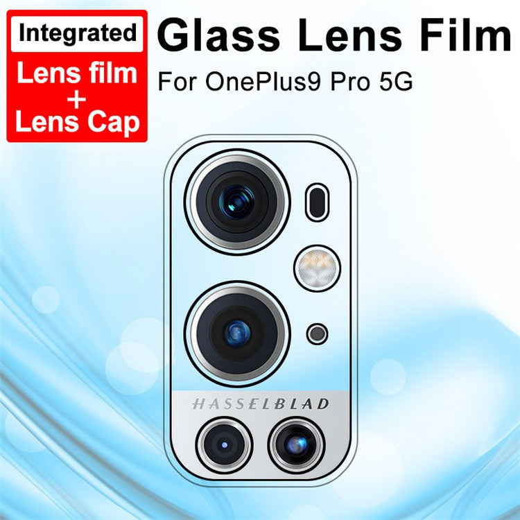 IMAK High Definition Anti-Scratch Tempered Glass Camera Lens Film + Lens Cap for OnePlus 9 Pro 5G