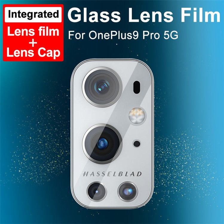 IMAK High Definition Anti-Scratch Tempered Glass Camera Lens Film + Lens Cap for OnePlus 9 Pro 5G