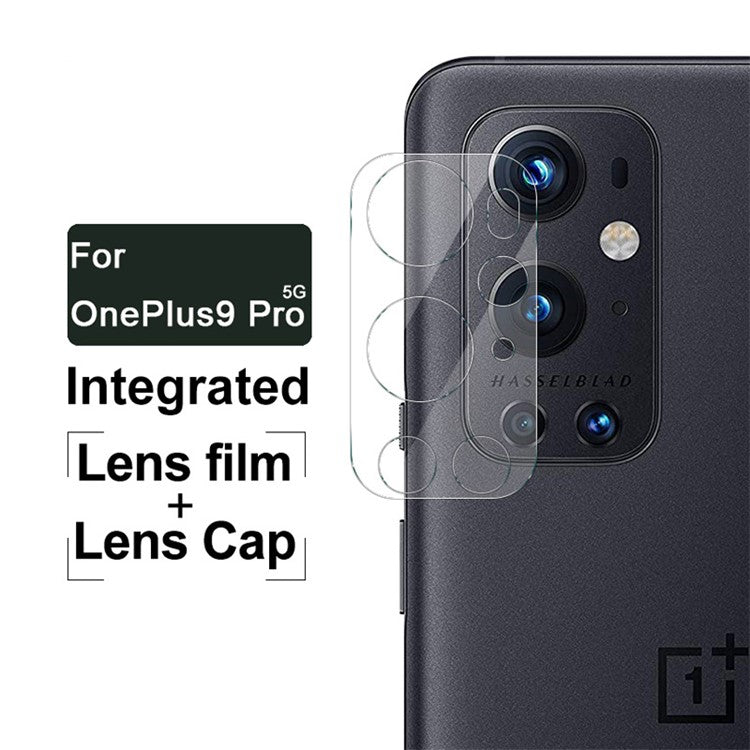 IMAK High Definition Anti-Scratch Tempered Glass Camera Lens Film + Lens Cap for OnePlus 9 Pro 5G