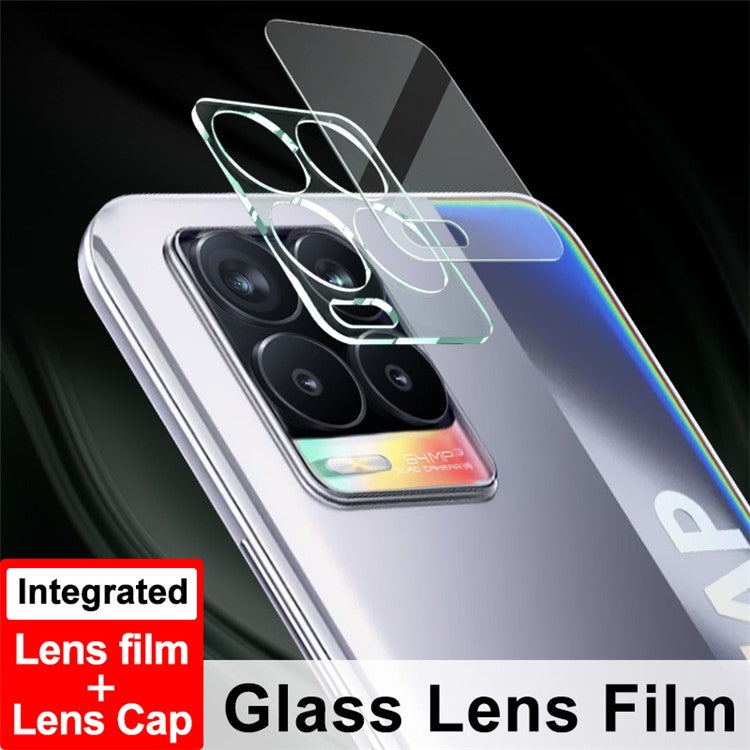 IMAK Anti-Scratch Tempered Glass High Definition Camera Lens Film + Lens Cap for Realme 8 4G