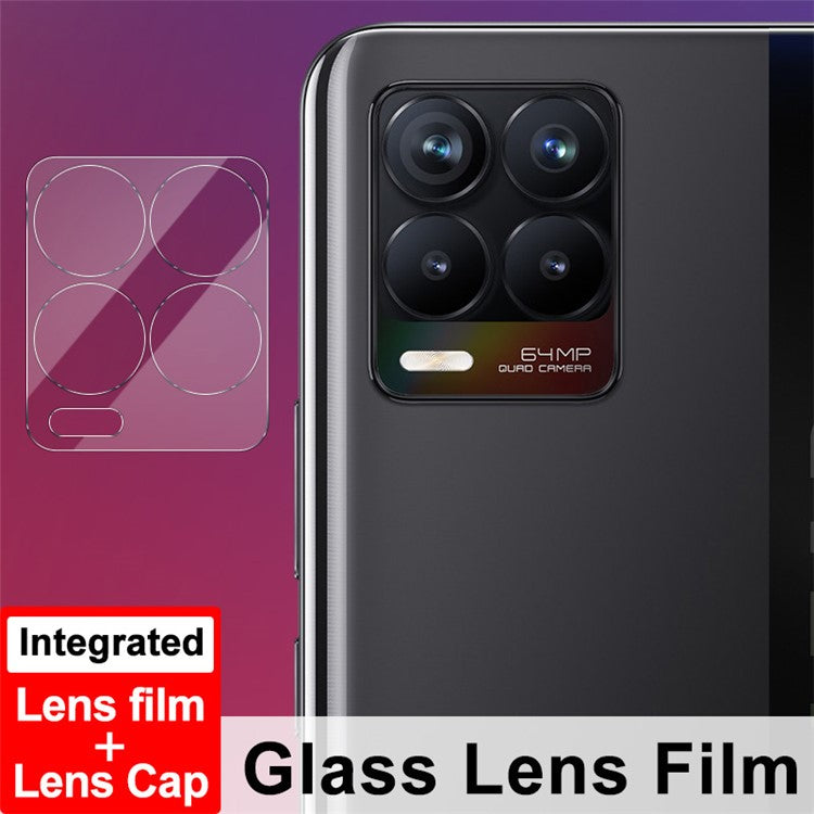 IMAK Anti-Scratch Tempered Glass High Definition Camera Lens Film + Lens Cap for Realme 8 4G