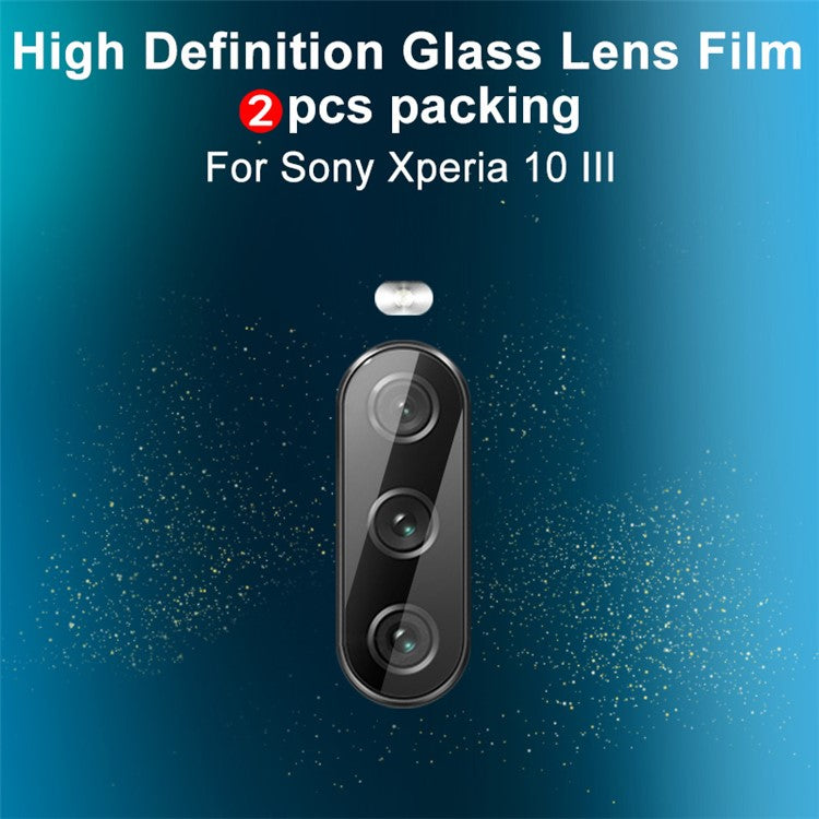 2Pcs/Pack IMAK Camera Lens Full Coverage High Transparency Protective Glass Film for Sony Xperia 10 III