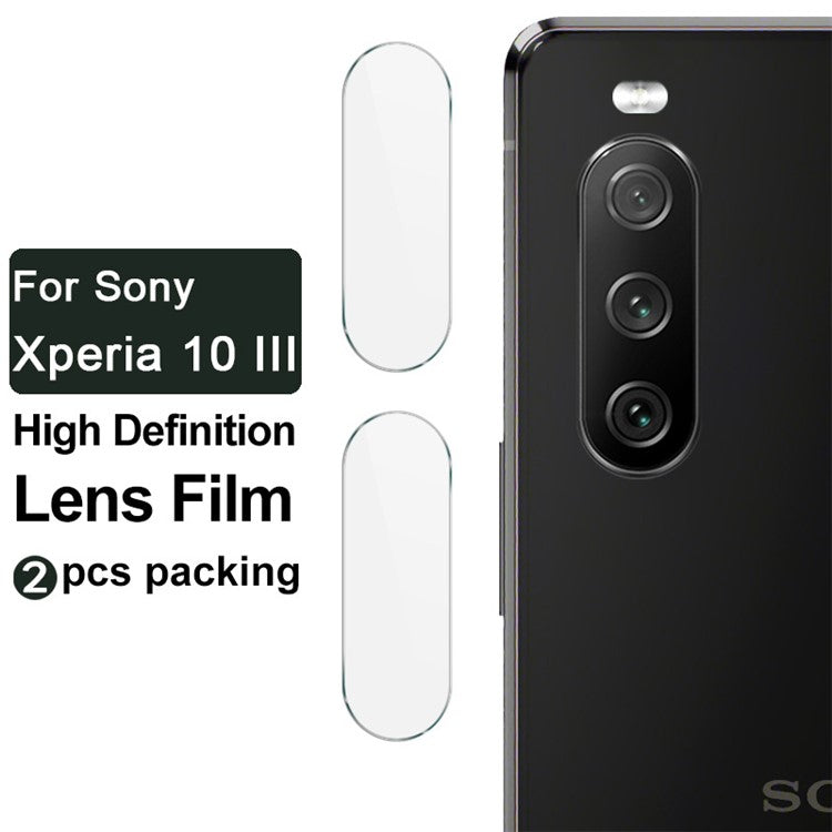 2Pcs/Pack IMAK Camera Lens Full Coverage High Transparency Protective Glass Film for Sony Xperia 10 III