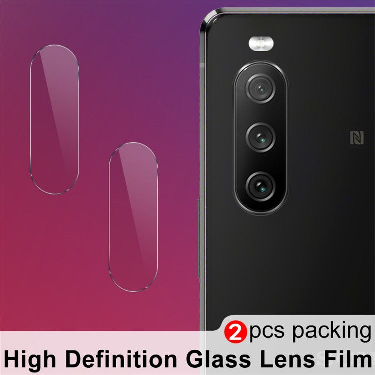 2Pcs/Pack IMAK Camera Lens Full Coverage High Transparency Protective Glass Film for Sony Xperia 10 III