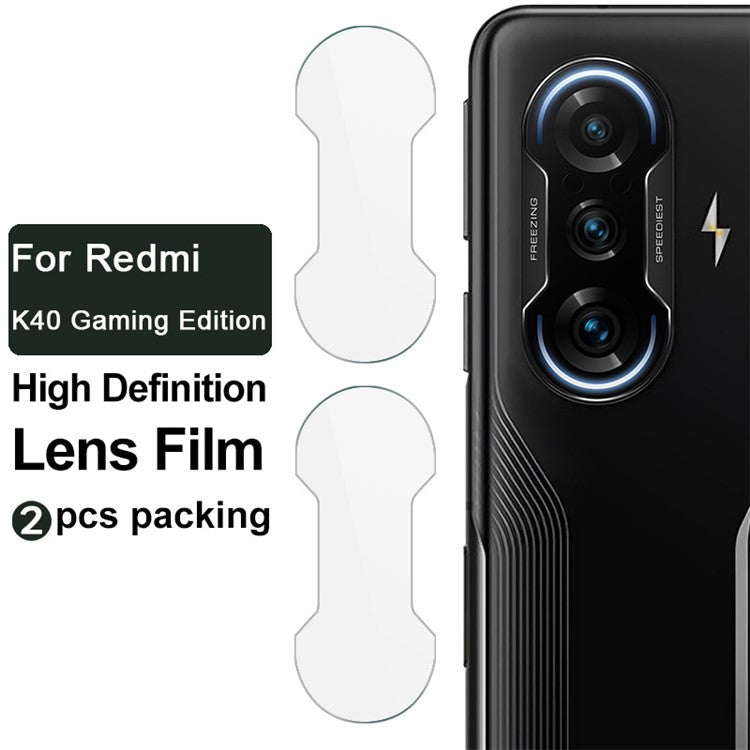 2pcs/Set IMAK High Definition Tempered Glass Camera Lens Film Protector for Xiaomi Redmi K40 Gaming