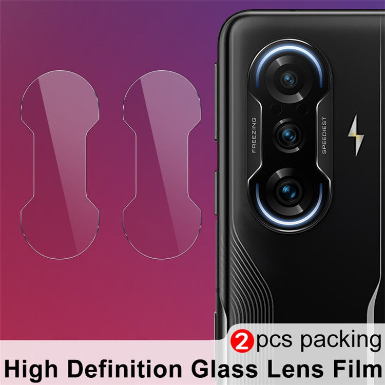 2pcs/Set IMAK High Definition Tempered Glass Camera Lens Film Protector for Xiaomi Redmi K40 Gaming