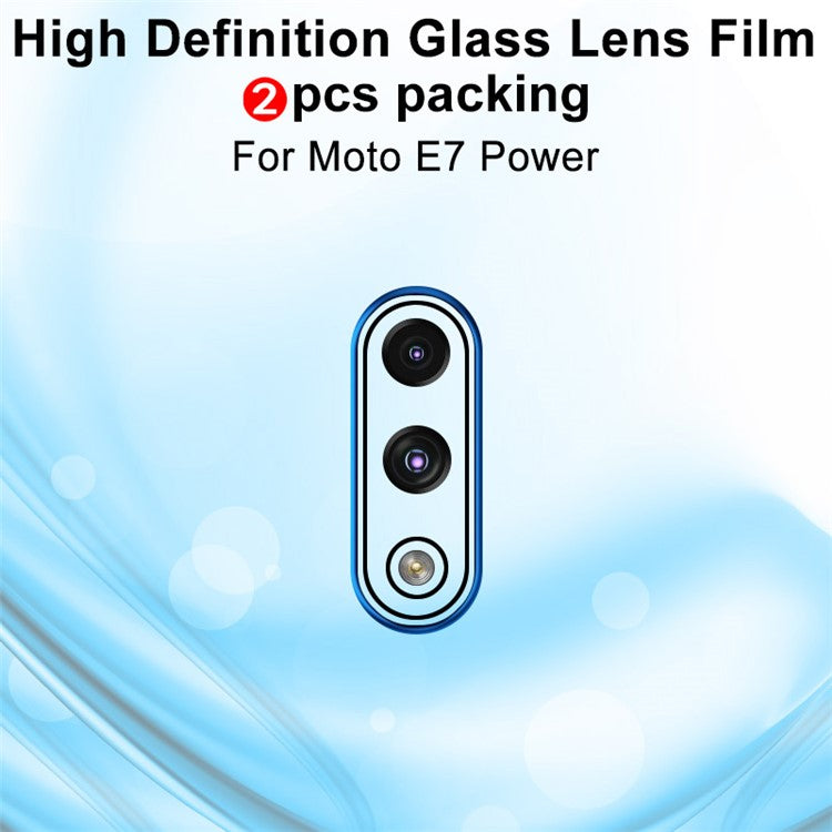 2Pcs/Pack IMAK Anti-scratch Camera Lens Protective Tempered Glass Film Cover for Motorola Moto E7 Power/Moto E7i Power