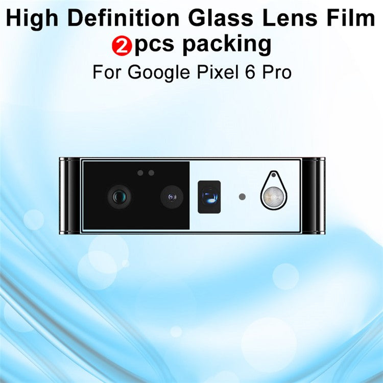 2Pcs/Pack IMAK High Definition Anti-scratch Camera Lens Tempered Glass Protective Film for Google Pixel 6 Pro