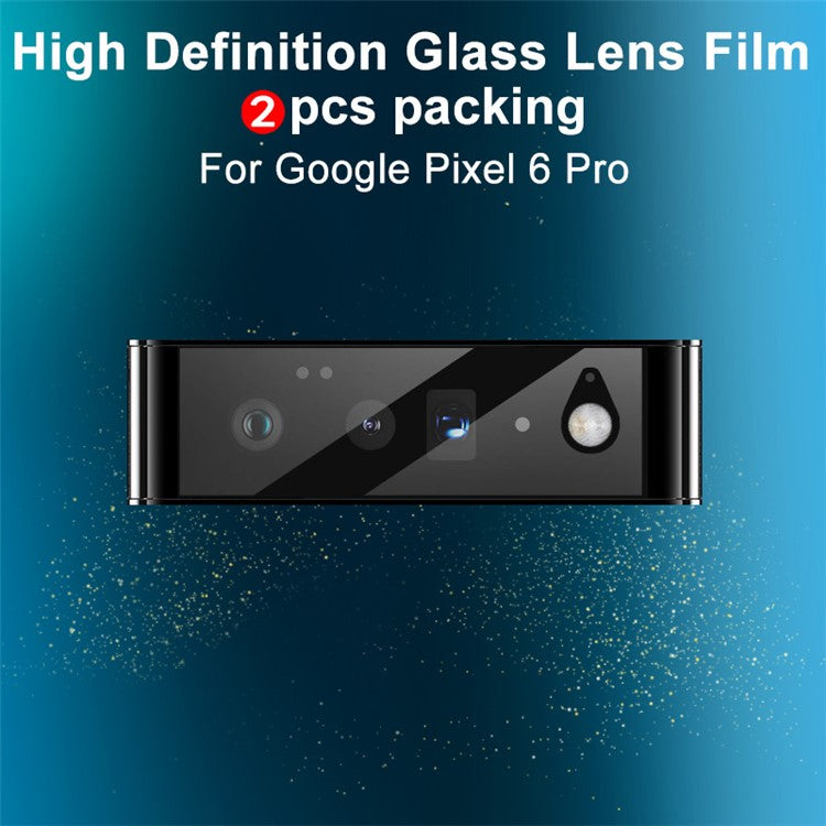 2Pcs/Pack IMAK High Definition Anti-scratch Camera Lens Tempered Glass Protective Film for Google Pixel 6 Pro