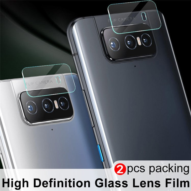 IMAK 2Pcs/Pack High Definition Camera Lens Protector Glass Films for Asus Zenfone 8 Flip/7 ZS670KS/7 Pro ZS671KS