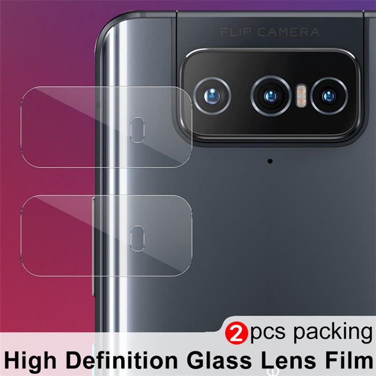 IMAK 2Pcs/Pack High Definition Camera Lens Protector Glass Films for Asus Zenfone 8 Flip/7 ZS670KS/7 Pro ZS671KS