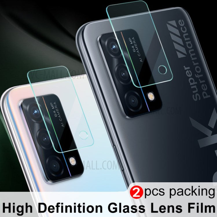 2Pcs/Pack IMAK Ultra Clear Wear-resistant Camera Lens Tempered Glass Film Protector for Oppo K9 5G