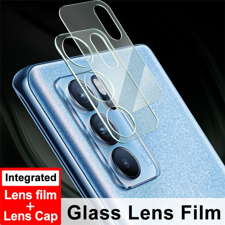 IMAK High Definition Tempered Glass Clear Image Camera Lens Film + Lens Cap for Oppo Reno6 Pro 5G (MediaTek)