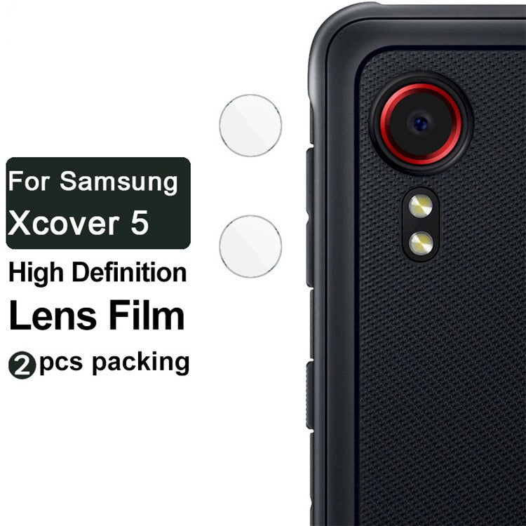 IMAK 2Pcs/Pack Tempered Glass Camera Lens Protector Films for Samsung Galaxy Xcover 5