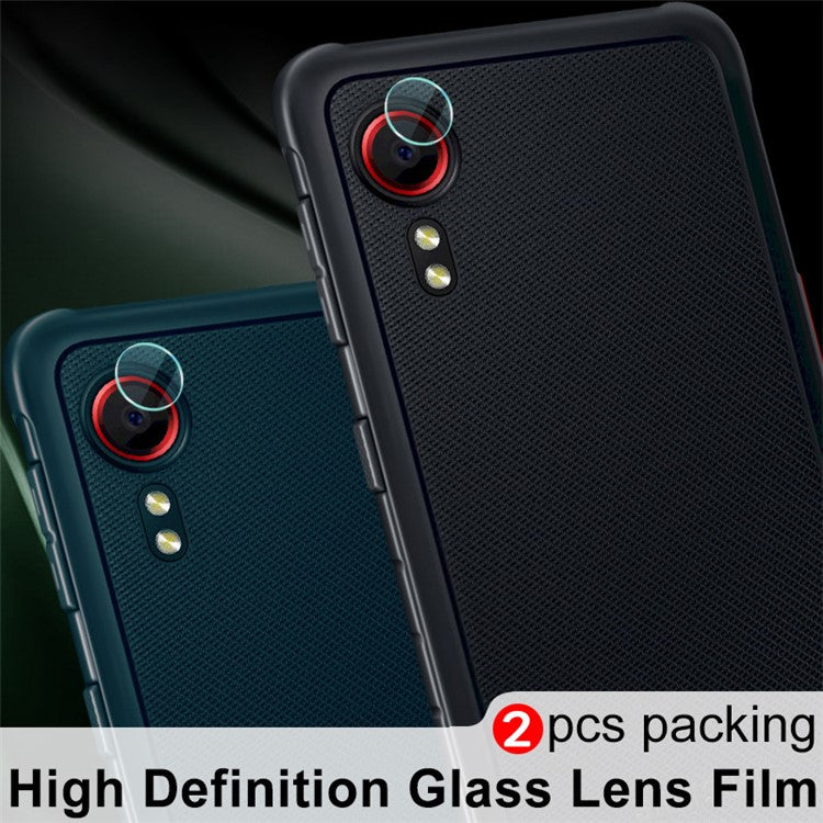 IMAK 2Pcs/Pack Tempered Glass Camera Lens Protector Films for Samsung Galaxy Xcover 5