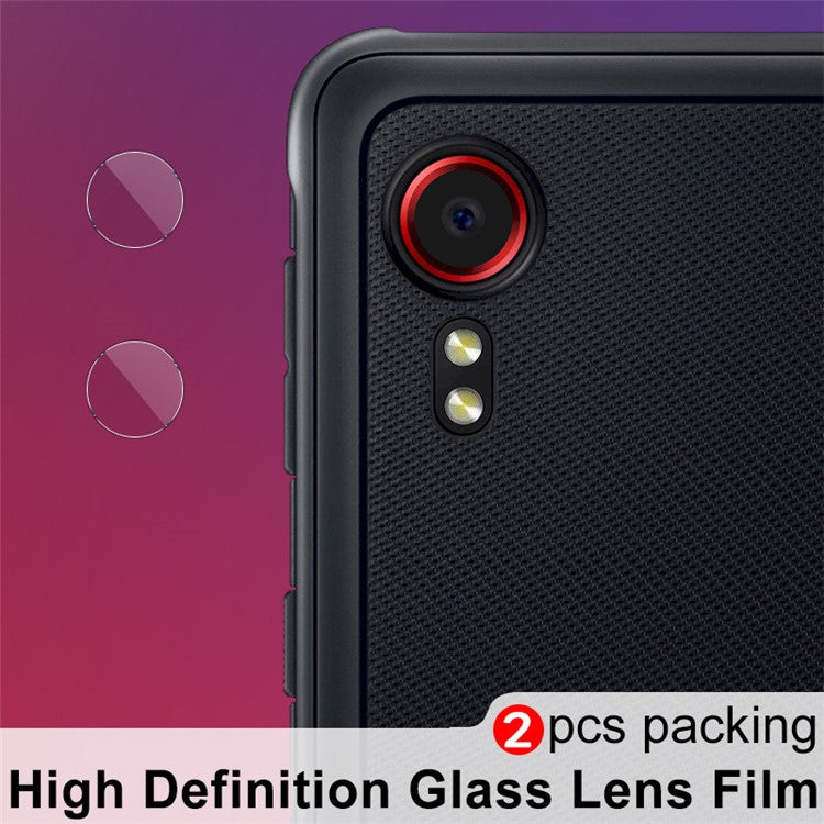 IMAK 2Pcs/Pack Tempered Glass Camera Lens Protector Films for Samsung Galaxy Xcover 5