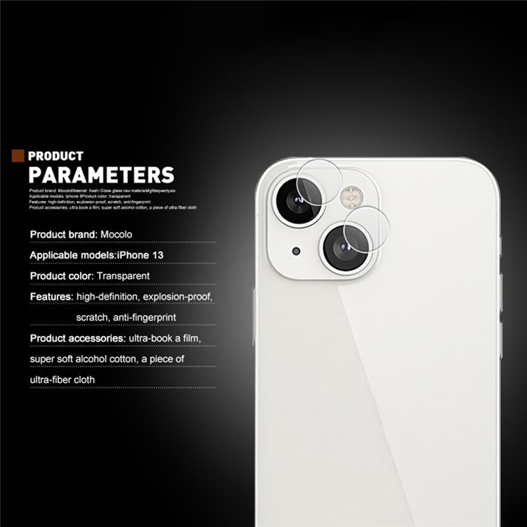 MOCOLO Ultra Clear Anti-fingerprint Tempered Glass Camera Lens Protector Film for iPhone 13 6.1 inch