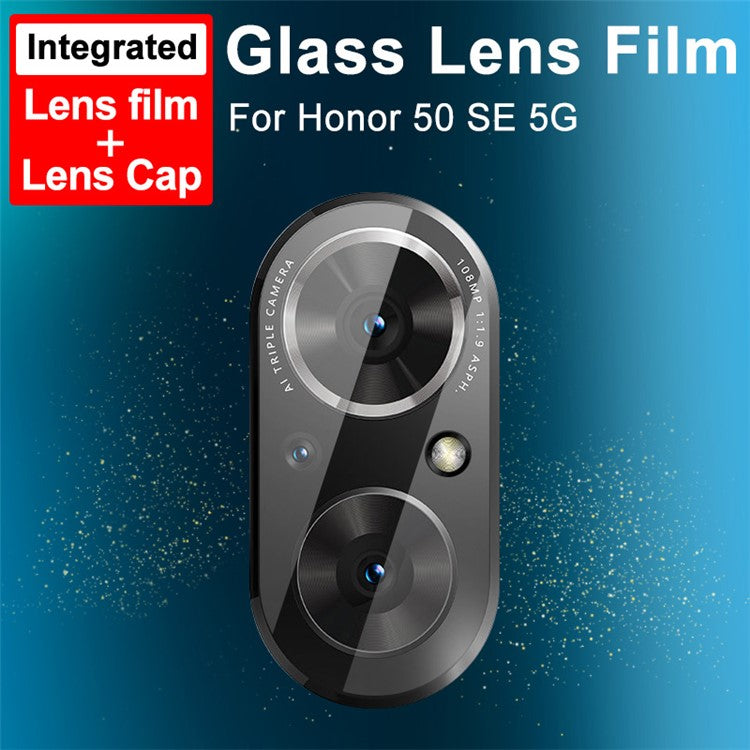 IMAK HD Anti-scratch Integrated Tempered Glass Lens Film + Lens Cap for Honor 50 SE