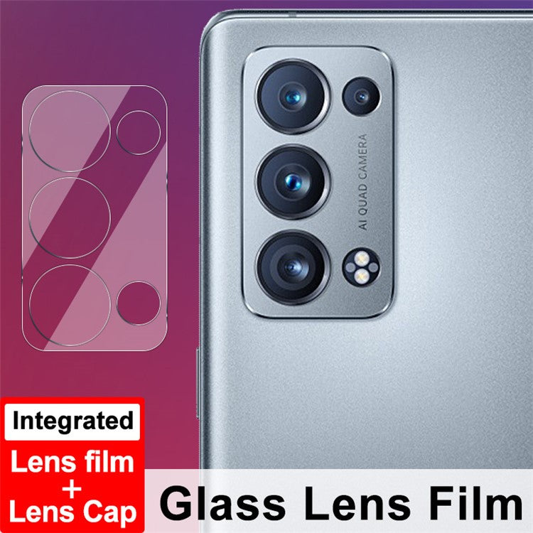 IMAK for Oppo Reno6 Pro+ 5G Tempered Glass HD Clear Anti-Scratch Back Camera Protector + Acrylic Lens Cap