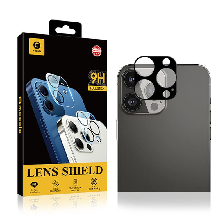 MOCOLO Silk Printing Ultra Clear Camera Lens Protector for iPhone 13 Pro / 13 Pro Max Tempered Glass Lens Screen Protector - Black