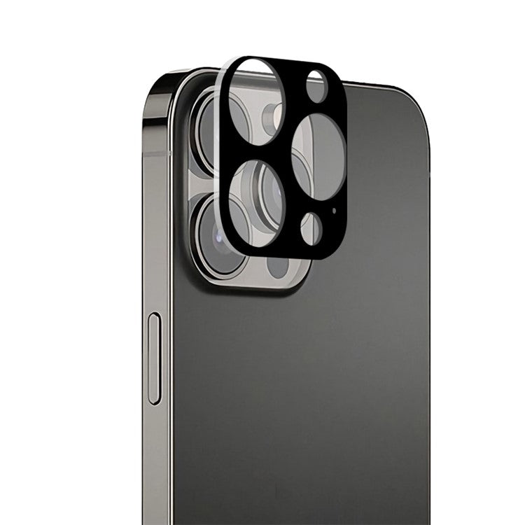 MOCOLO Silk Printing Camera Lens Film for iPhone 13 Pro Max 6.7 inch, 9H Hardness Precise Cutout Tempered Glass Camera Lens Protector - Black