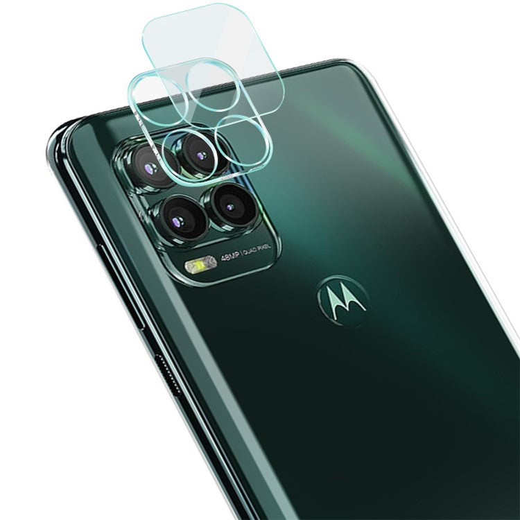 IMAK for Motorola Moto G Stylus 5G (2021) HD Clear Anti-Scratch Tempered Glass Back Camera Protector + Acrylic Lens Cap