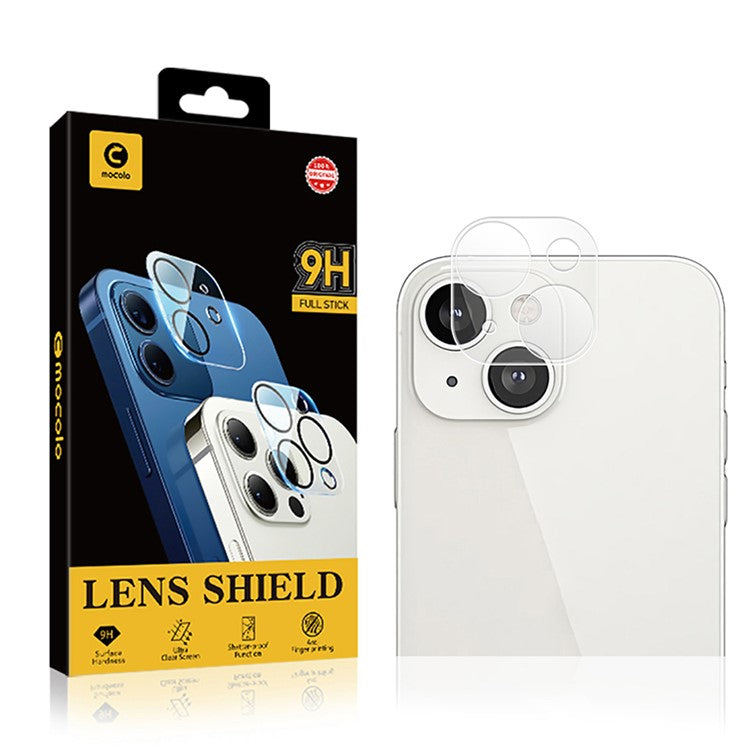 MOCOLO for iPhone 13 / 13 mini Back Camera Lens Protector Silk Printing 9H Hardness Scratch-Resistant Tempered Glass Lens Film - Transparent