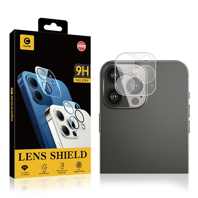 MOCOLO for iPhone 13 Pro 6.1 inch Silk Printing Camera Lens Protector HD Clear 9H Hardness Tempered Glass Back Lens Film - Transparent