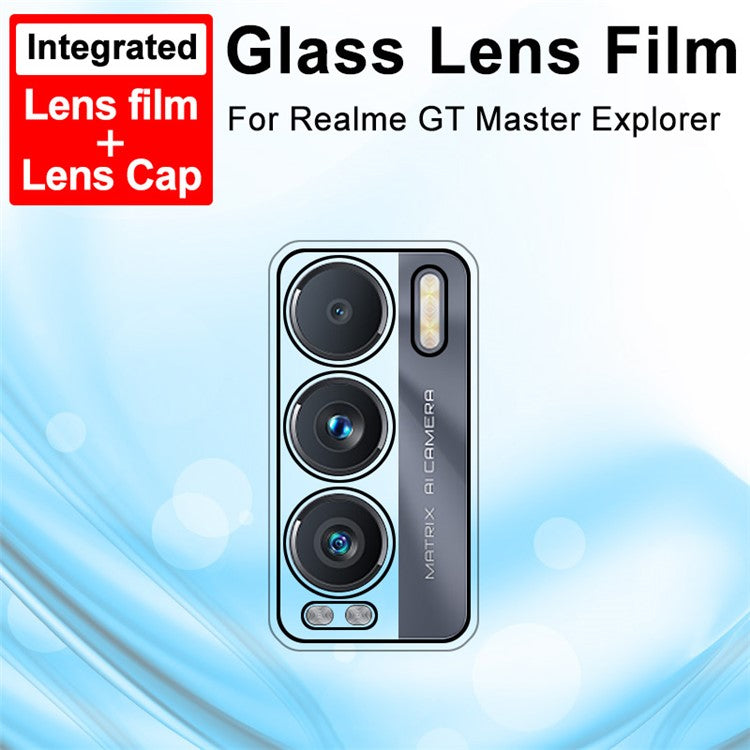 IMAK Wear-Resistant High Definition Tempered Glass Lens Film Covered with Ultra Clear Acrylic Lens Cap for Realme GT Explorer Master