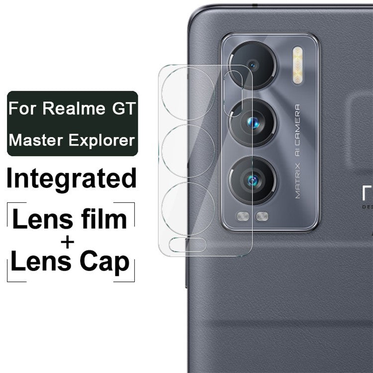 IMAK Wear-Resistant High Definition Tempered Glass Lens Film Covered with Ultra Clear Acrylic Lens Cap for Realme GT Explorer Master