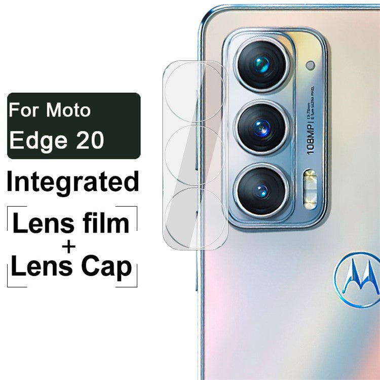 IMAK Wear-Resistant Tempered Glass Lens Film Covered with High Transparency Acrylic Lens Cap for Motorola Edge 20/Edge Lite Luxury Edition