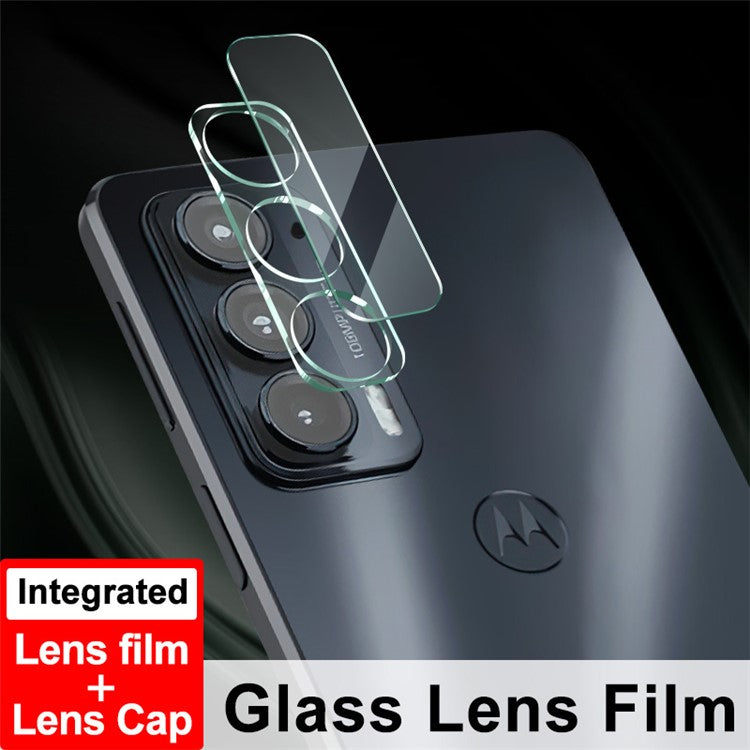 IMAK Wear-Resistant Tempered Glass Lens Film Covered with High Transparency Acrylic Lens Cap for Motorola Edge 20/Edge Lite Luxury Edition