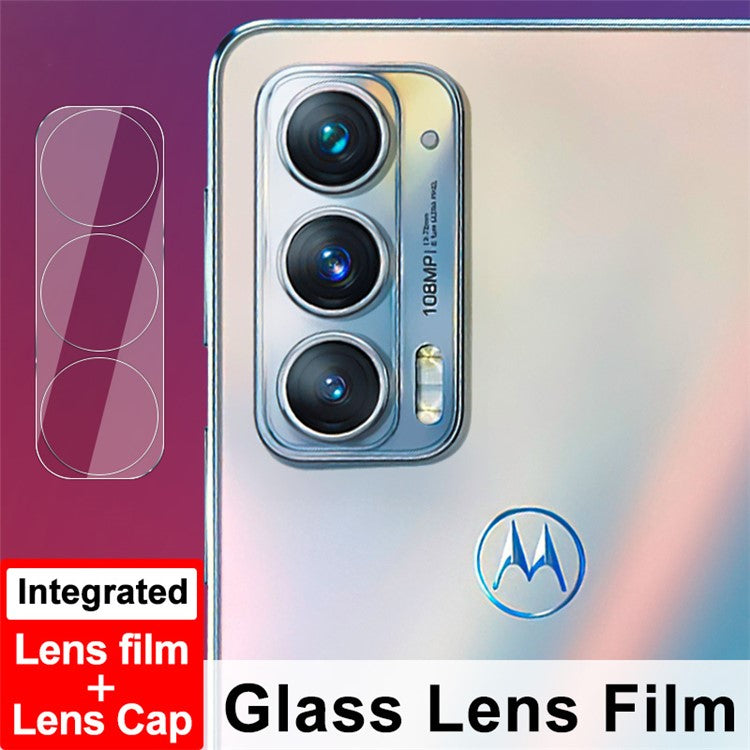 IMAK Wear-Resistant Tempered Glass Lens Film Covered with High Transparency Acrylic Lens Cap for Motorola Edge 20/Edge Lite Luxury Edition