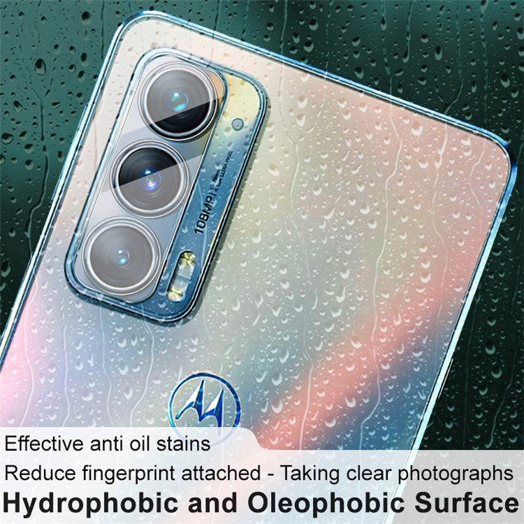 IMAK Wear-Resistant Tempered Glass Lens Film Covered with High Transparency Acrylic Lens Cap for Motorola Edge 20/Edge Lite Luxury Edition