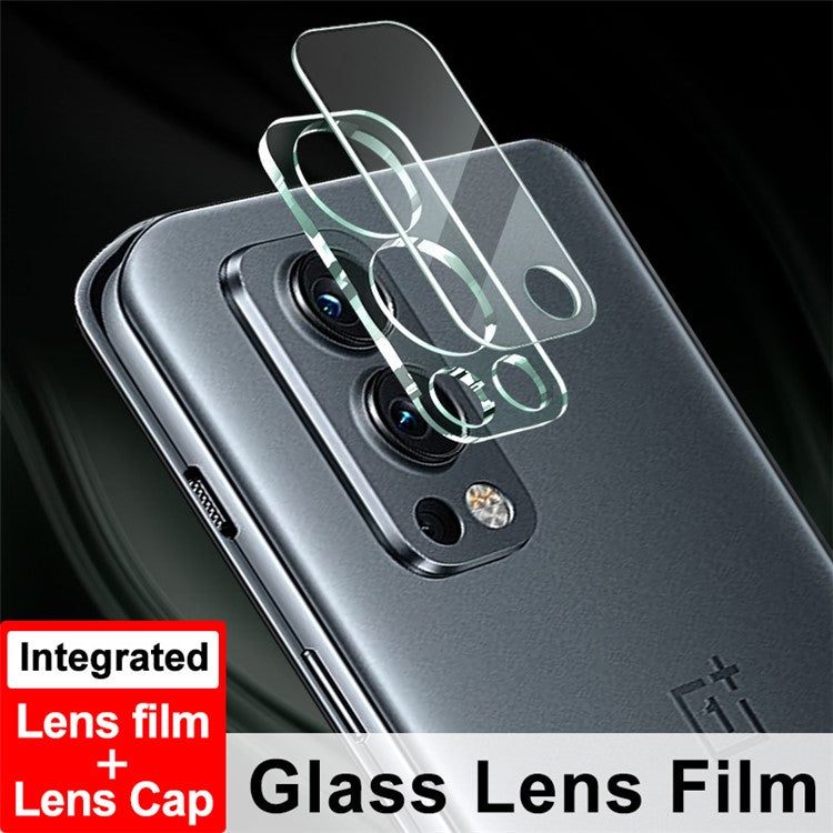 IMAK High Light Transmittance Full Coverage Tempered Glass Camera Lens Film with High Transparency Acrylic Lens Cap for OnePlus Nord 2 5G