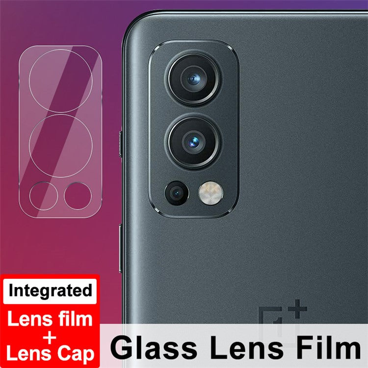 IMAK High Light Transmittance Full Coverage Tempered Glass Camera Lens Film with High Transparency Acrylic Lens Cap for OnePlus Nord 2 5G